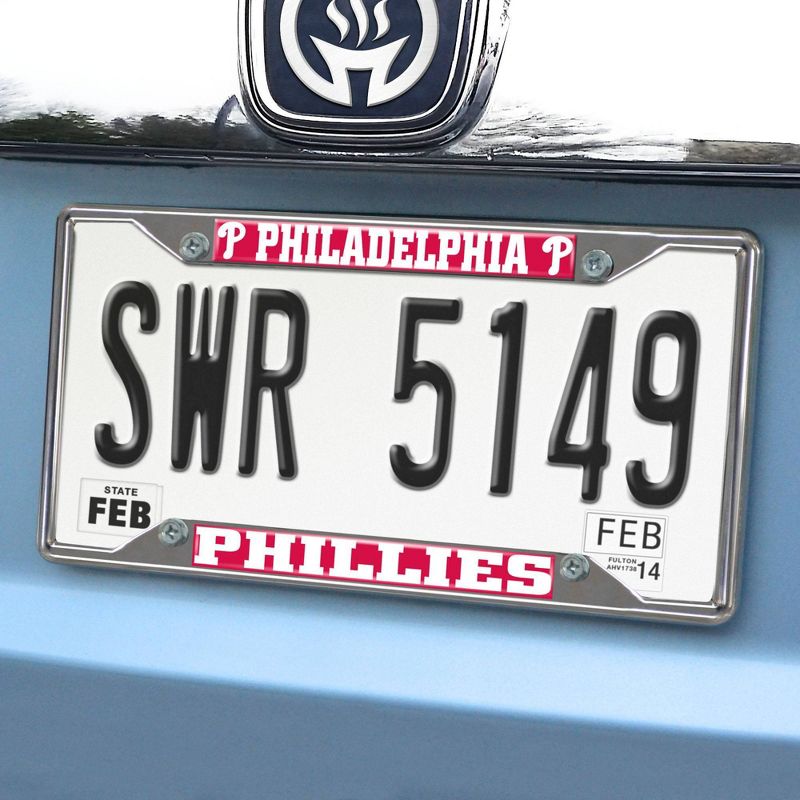 MLB Philadelphia Phillies Stainless Steel License Plate Frame, 2 of 4