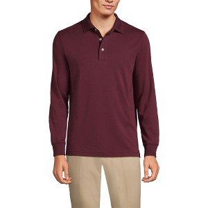 Lands' End Men's Long Sleeve Cotton Supima Polo Shirt - 1 of 3