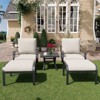 EROMMY Outdoor Swivel Rocker Patio Chairs With Ottomans And Coffee Table 5 Pcs Bistro Set - 2 of 4