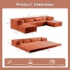 Convertible Modular 4-Seater Floor U-Shaped Sectional Sofas Bed with 2 Ottomans and No Assembly Required - 3 of 4