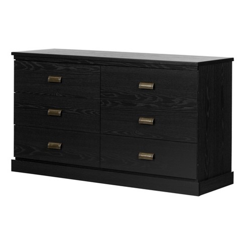 Gloria 6 Drawer Double Dresser Black Oak South Shore Target