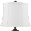 Franklin Iron Works Horace Rustic Table Lamps 25 1/4" High Set of 2 Bronze with Nightlight Cream Fabric Drum Shade for Bedroom Living Room Bedside - 2 of 4