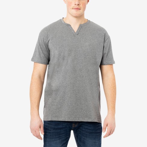 X Ray Men's Basic V-notch Neck Short Sleeve T-shirt In Charcoal Size ...
