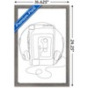 Trends International LINE AND BRUSH - Continuous Line Cassette Player Framed Wall Poster Prints - 3 of 4