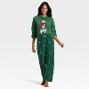 Women's Dalmatian Microfleece Holiday Matching Family Pajama Pants - Wondershop™ Green - 3 of 4