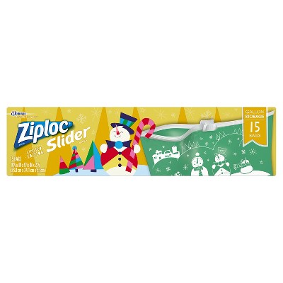 Ziploc Holiday Slider Storage Gallon Bags - 12ct