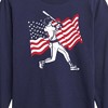 Boys' - Instant Message - Baseball Player American Flag Long Sleeve Graphic T-Shirt - 2 of 4