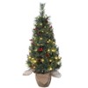 3FT Pre-Lit Christmas Tree, Artificial Mini Christmas Tree with 78 Led Lights, Xmas Decorations for Fireplace, Office, Tabletop, Home Decor Indoor - 2 of 4