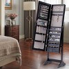 Tangkula Armoire Mirrored Jewelry Cabinet Dressing Storage Box Jewelry Organizer w/ Drawers Black - 2 of 4