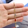 RMZ GOLD NYC 18K GOLD FILLED HIGH POLISH FINSH GOLD AND MULTI COLOR CRYSTAL OVAL ANKLET - 3 of 4