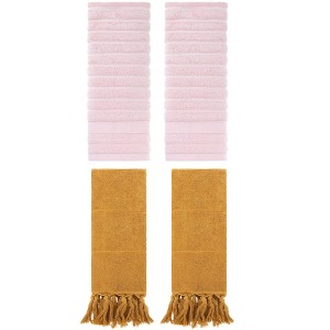 REGALWOVEN 4 Packs Solid Absorbent Soft Cotton Hand Towels 14" x 30" - 1 of 4