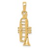Black Bow Jewelry 14k Yellow Gold 3D Vertical Trumpet Pendant - 3 of 4