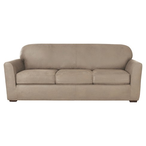 4pc Ultimate Stretch Leather Sofa Slipcovers - Sure Fit : Target