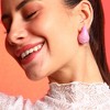 Women's Teardrop Hoop Earrings - Rose Pink - 3 of 4