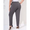 Womens Plus Size Stretch Work Pants Elastic Waist Business Casual Pants with Pockets Pencil Leg Pants - 4 of 4