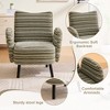 Gulches Modern Minimalist Sanded Fabric Armchair Ergonomic Backrest Side Storage Pocket Solid Wood Legs Anti Slip Comfortable Reading Chair Green - 4 of 4