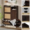 Rattan Shoe Storage Cabinet with 3 Flip Drawers - 4 of 4