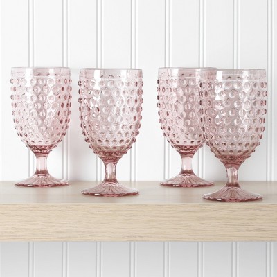 Chauncey Pink Handmade Glass Goblets Set of 4