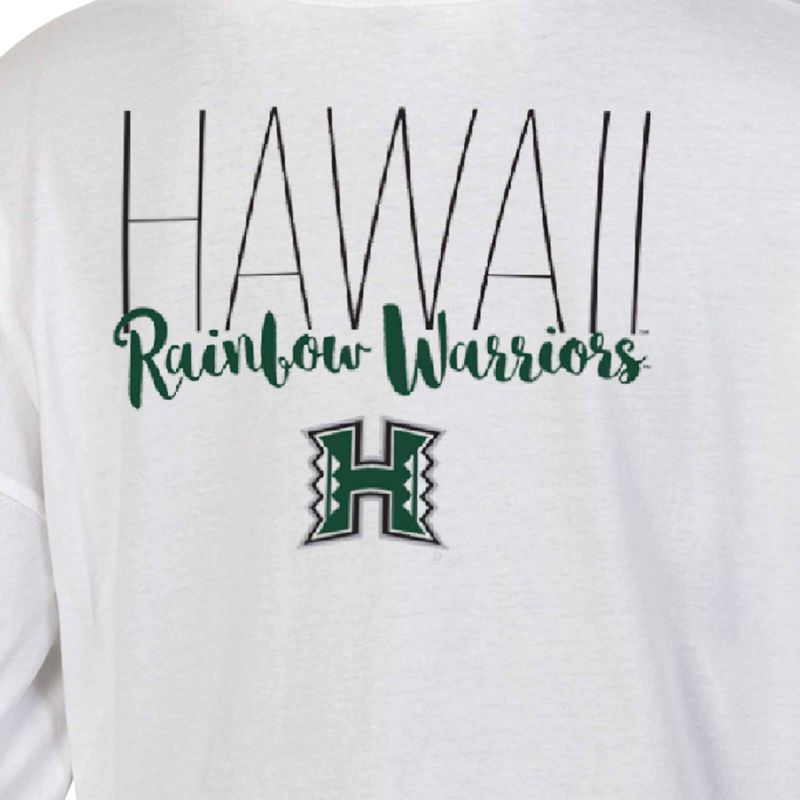NCAA Hawaii Rainbow Warriors Women&#39;s White Long Sleeve T-Shirt, 3 of 4