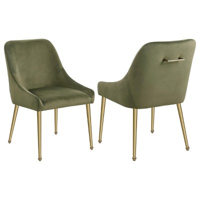 Coaster Home Furnishings Mayette Parsons Wingback Dining Side Chairs Olive (Set of 2)