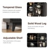 Arched Storage Cabinet 70.8" Tall with Fluted Door, Tempered Glass and Adjustable Shelves - 3 of 4