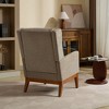 Akoasm 26.18 Comfortable Polyester High Back Accent Lounge Armchair With Wood Legs For Living Room & Bedroom-Taupe - 4 of 4