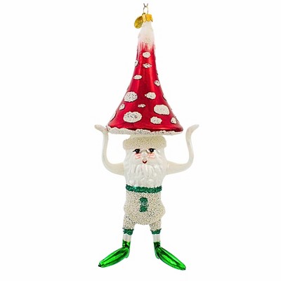 Morawski 9.5 Inch Mushroom Man Mushroom Microbeads Beard Tree Ornaments