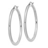 Black Bow Jewelry 3mm x 45mm 14k White Gold Classic Round Hoop Earrings - 2 of 4