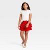 Girls' Valentine's Day Tiered Flocked Heart Skirt - Cat & Jack™ Red - 3 of 3