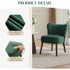 Velvet Accent Chair, Modern Lounge Chair with Wood Legs, 300Lb Capacity Wingback Chair, Comfortable Reading Chair for Bedroom, Living Room, Office - 3 of 4