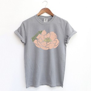 Simply Sage Market Women's Bloom Flower Short Sleeve Garment Dyed Tee - 1 of 4