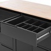 Kitchen Cart With Rubber Wood Countertop, Large Storage Space Flatware Organizer With Spice Rack, Towel Rack, Rolling Kitchen Cart W/5 Wheels - 2 of 4