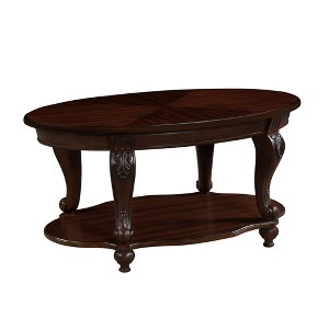 Dexmalle 2-Tier Solid Wood coffee table with Open Storage Shelf - 1 of 4
