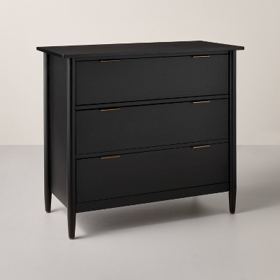 3 Drawer Modern Wood Dresser - Black - Hearth & Hand™ with Magnolia