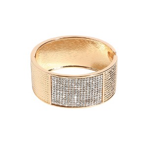 SOHI Women's Crystal Silver Embellished Cluster Cuff Bracelet - 1 of 4