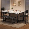 Dining Table Set for 4, Kitchen Table and 2 Upholstered Chairs and 1 Bench, Wooden Dining Room Set - 3 of 4