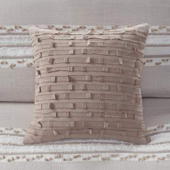 20"x20" Oversize Kerala Cotton Square Throw Pillow Taupe - Ink+Ivy