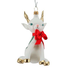 Italian Ornaments 4.25 In Retro Reindeer Sitting Mgd Sit Or Hang Ornament Tree Ornaments - 1 of 3