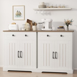 Sideboard Buffet Cabinet with Storage, Storage Cabinet with Door & Adjustable Shelf, Modern Accent Coffee Bar Console Table for Kitchen, Entryway - 1 of 4