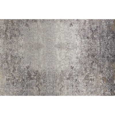 Ivory Elegance 4'x5'3" Medallion Viscose Area Rug
