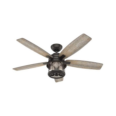 Hunter Fan Company Coral Bay 52" Outdoor Indoor Living Room Home Ceiling Fan with LED Light & Remote, Noble Bronze