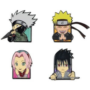 Naruto Team 7 Naruto Sasuke Uchiha Sakura Kakashi Hatake Enamel Lapel Pin 4 Set - 1 of 3