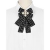 INSPIRE CHIC Women's Ribbon Pin Fashion Beads Pre-Tied Plaid Pattern Brooch Bow Tie - 4 of 4