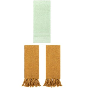 REGALWOVEN 3 Packs Striped and Tassels Hand Towels for Bathroom 14" x 30" - 1 of 4