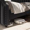 Queen Size Platform Bed Frame with 50.2" Headboard, Velvet Upholstered Bed Frame - 4 of 4
