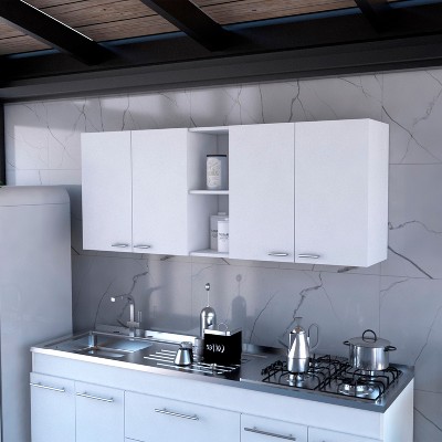 NicBex Sideboard Buffet Cabinet Modern Design Wall Storage Cabinet 150" Cabinet with Built-in Dish Rack and Holder for Dining Room