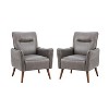 Set of 2 Alzira Vegan Leather Armchair with Tufted Back | KARAT HOME - 2 of 4