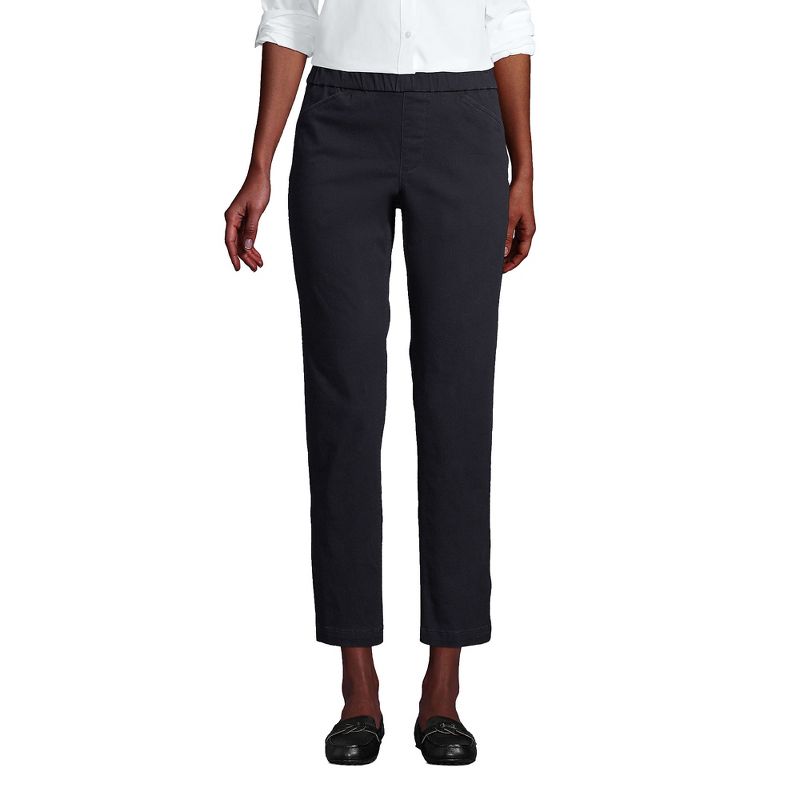Lands' End Women's Mid Rise Pull On Chino Crop Pants, 1 of 8