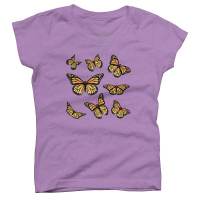 Girl's Design By Humans Monarch Butterfly By Annartshock T-shirt ...