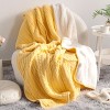 Cotton Cable Knit Blanket, Soft Warm Fleece Blanket for Couch & Bed Decor - NTBAY - 3 of 4